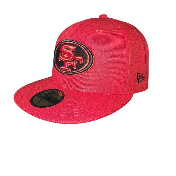 San Francisco 49ers New Era Fitted Cap - Red - Size 7 1/4 - Picture 2 of 9